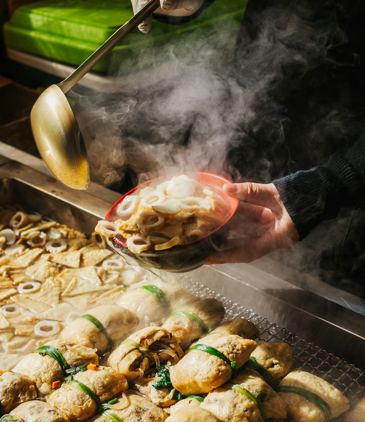 A tray of Gyeongju's famous hwangnam-ppang red bean pastries on a wooden board