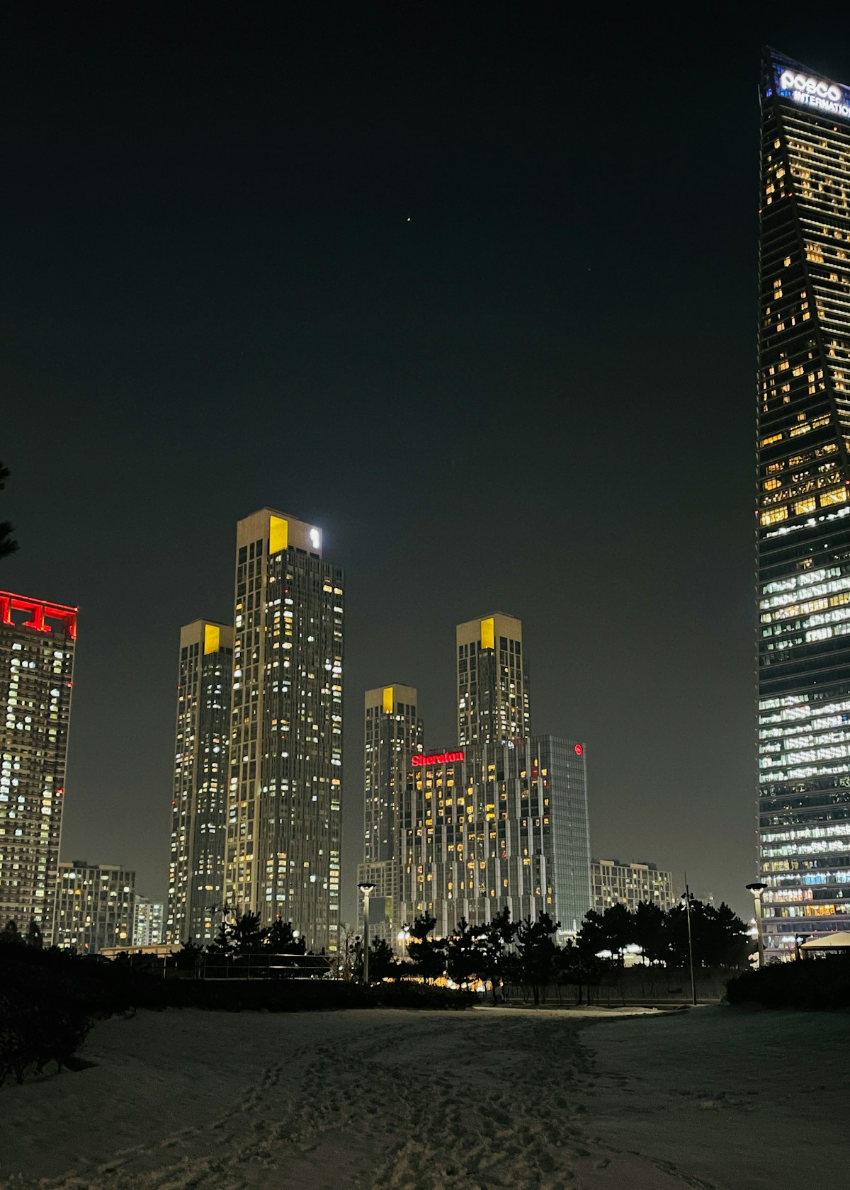 Songdo International Business District waterfront with high-rise buildings and canal