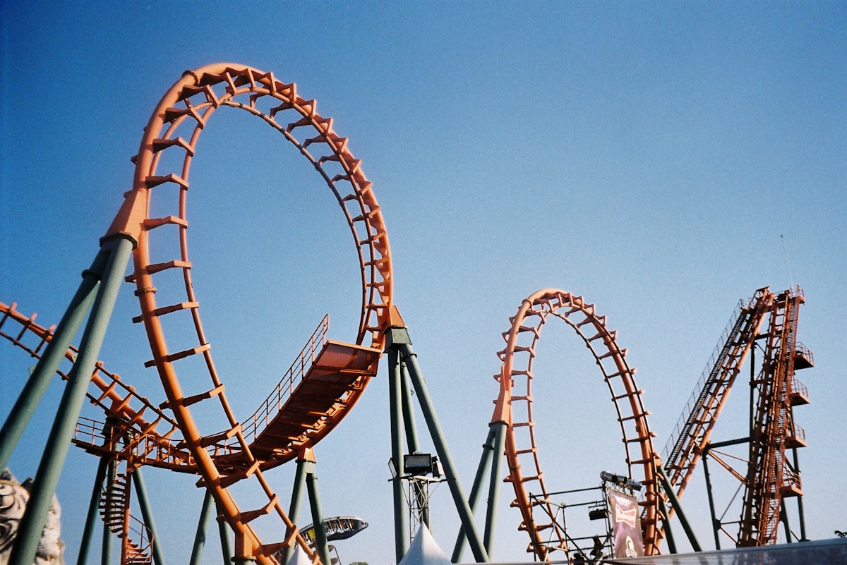 Roller coaster loops at an amusement park - South Korea theme parks guide