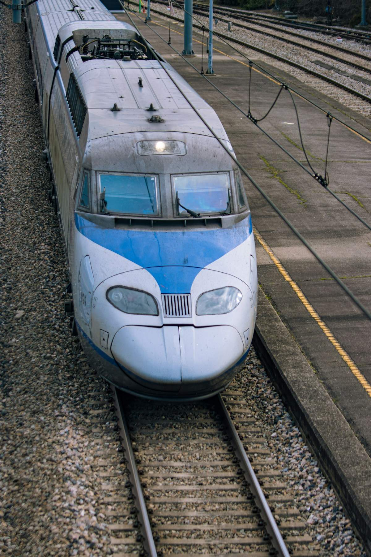 KTX high-speed train at a South Korean station