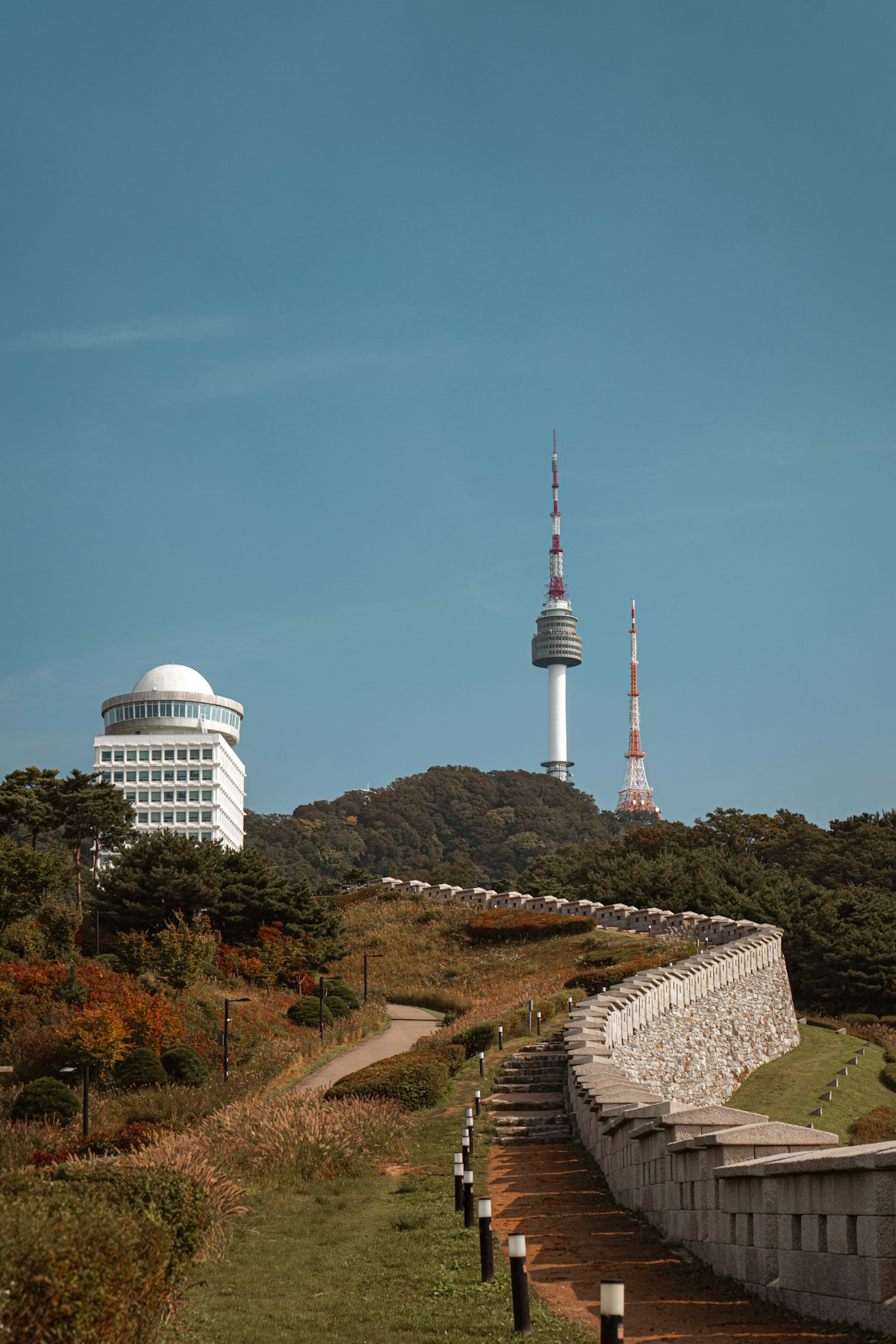 N Seoul Tower on Namsan mountain at night - 3 day Seoul itinerary